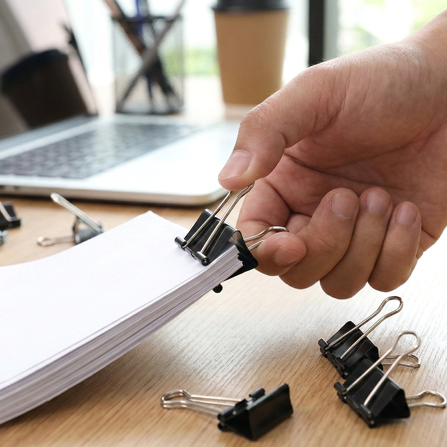 Stationery binder clips set for school and office use