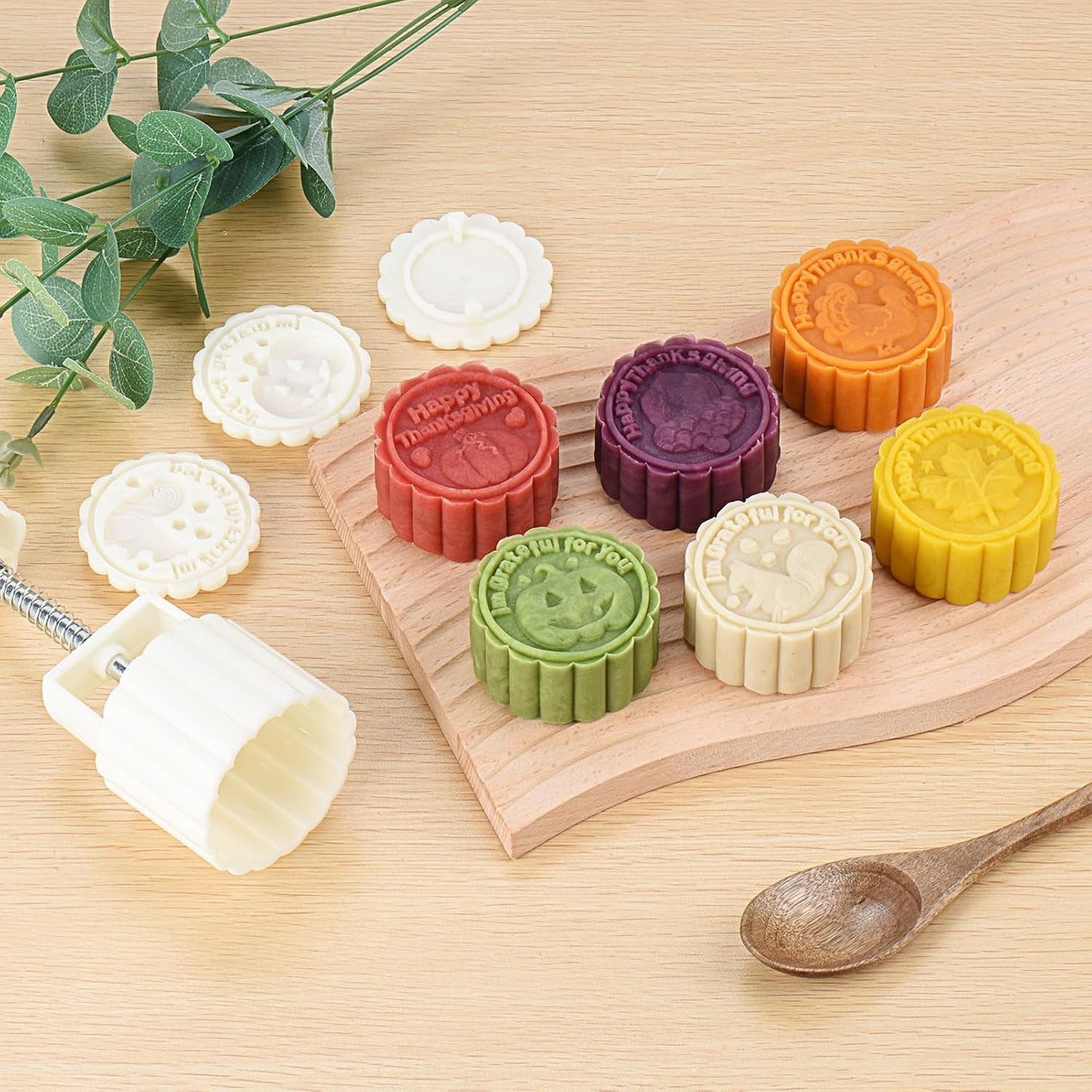 Traditional mooncake press mold featuring detailed floral pattern
