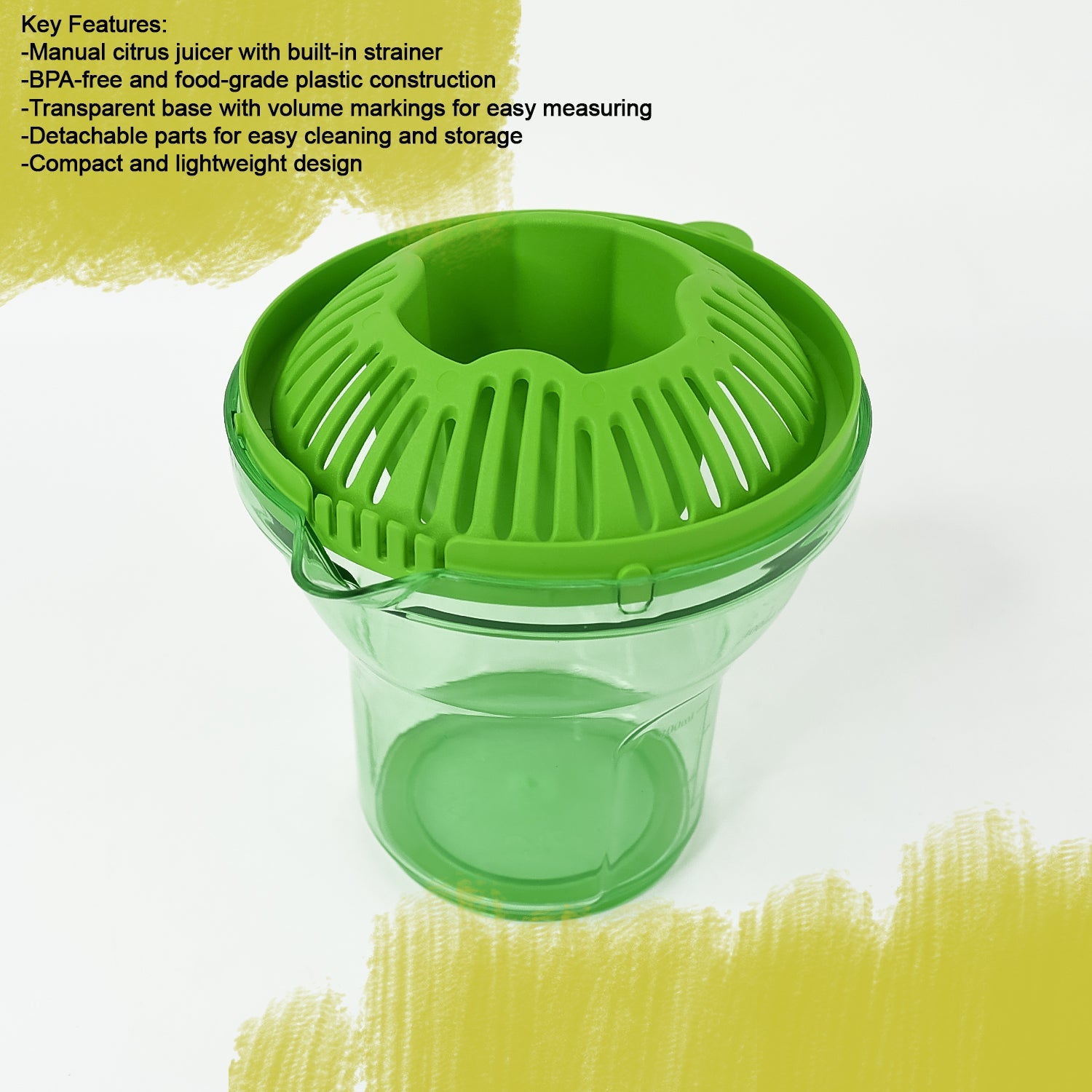 Disassembled parts of Apex Manual Citrus Juicer for easy cleaning