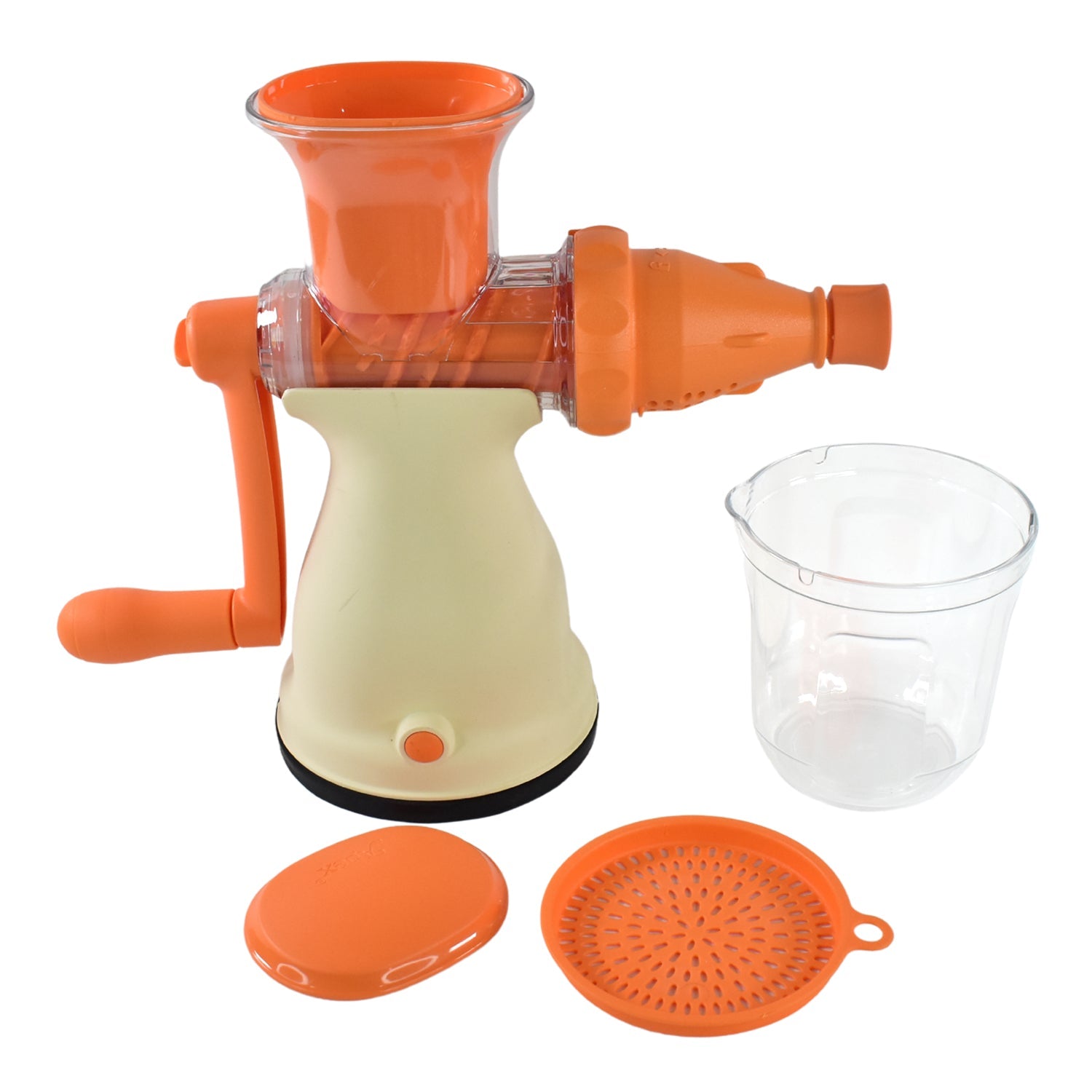 Carrot master manual juicer in use for fresh homemade juice