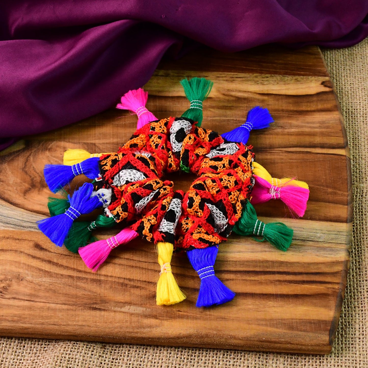Elegant handcrafted multicolor Navratri Hair Bun for ethnic celebrations