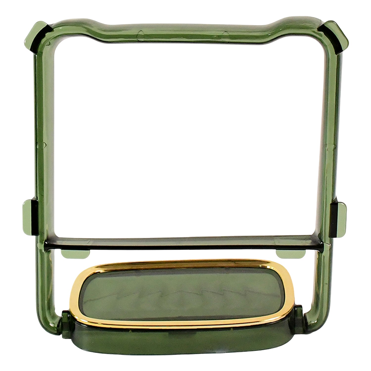 Multi-use bathroom stand combining towel hanger and soap holder