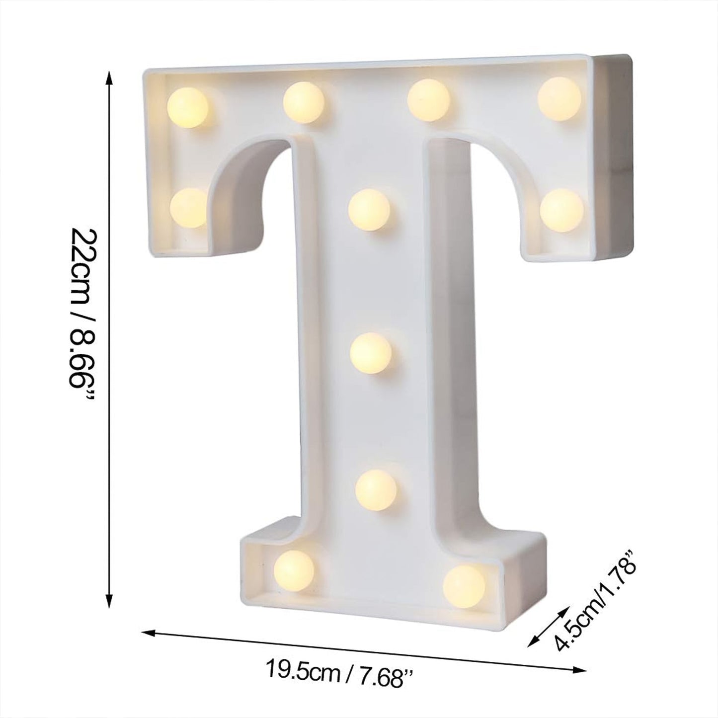 Wall mounted LED marquee letter T decorative night light