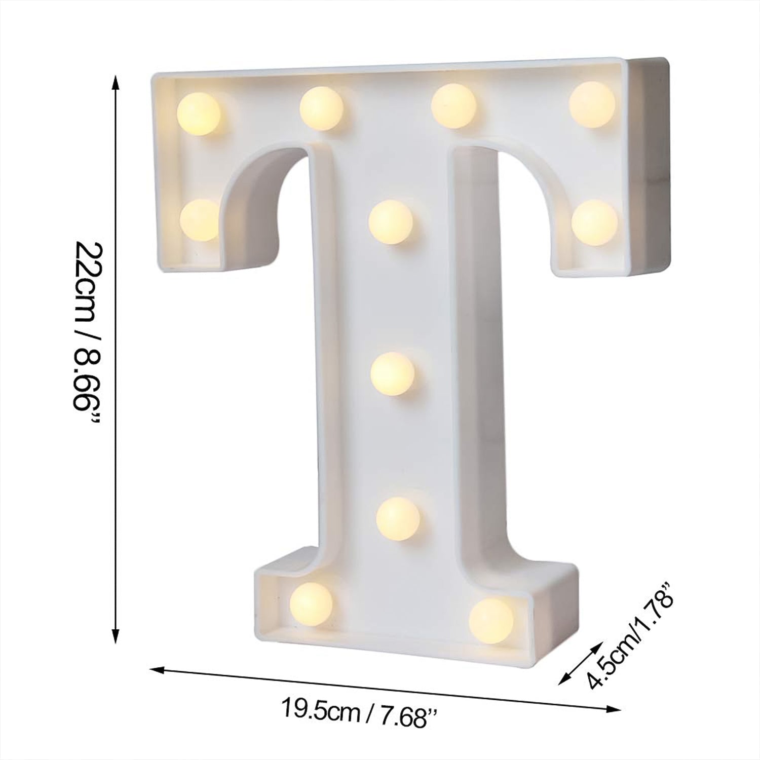Wall mounted LED marquee letter T decorative night light