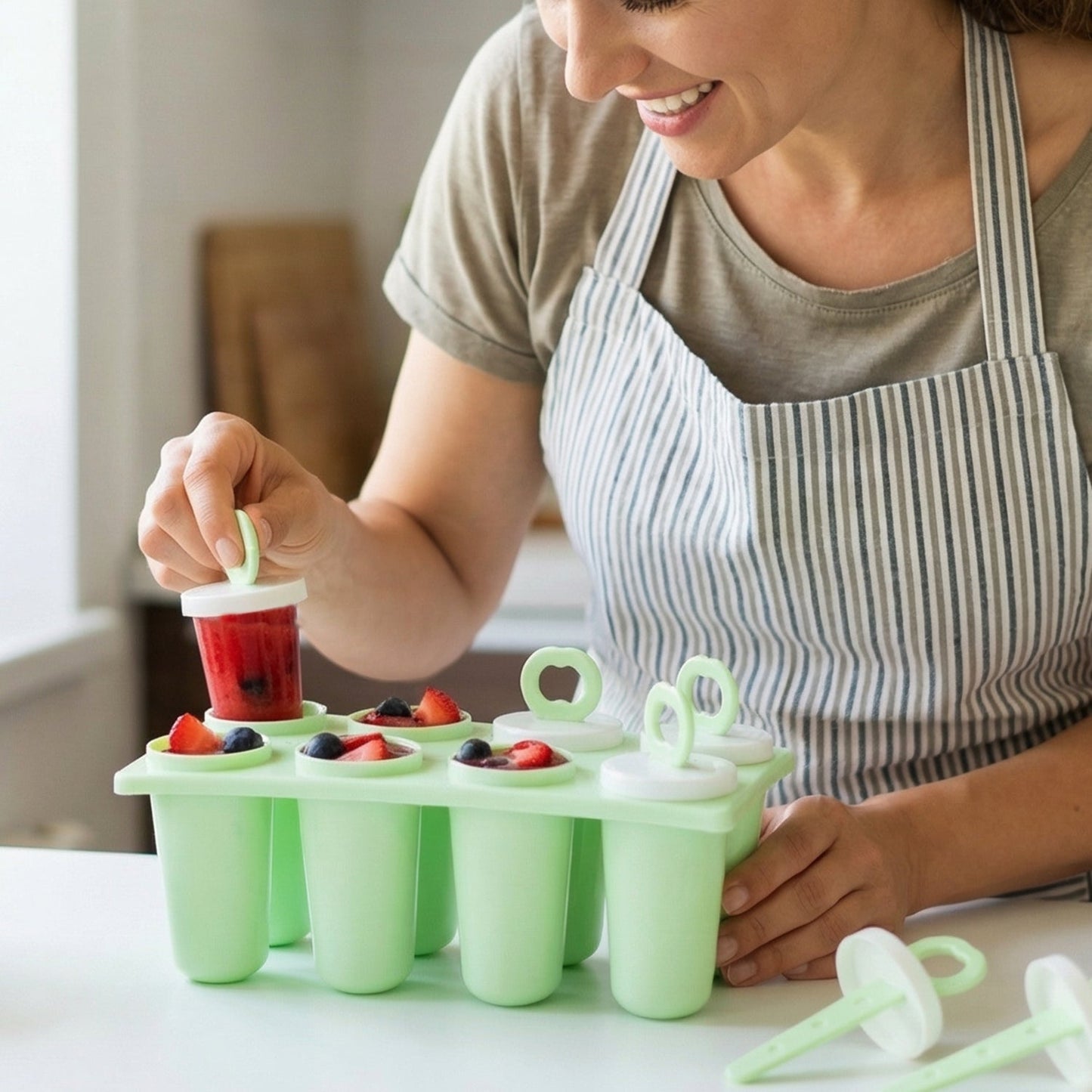 Durable plastic ice cream molds for freezing treats