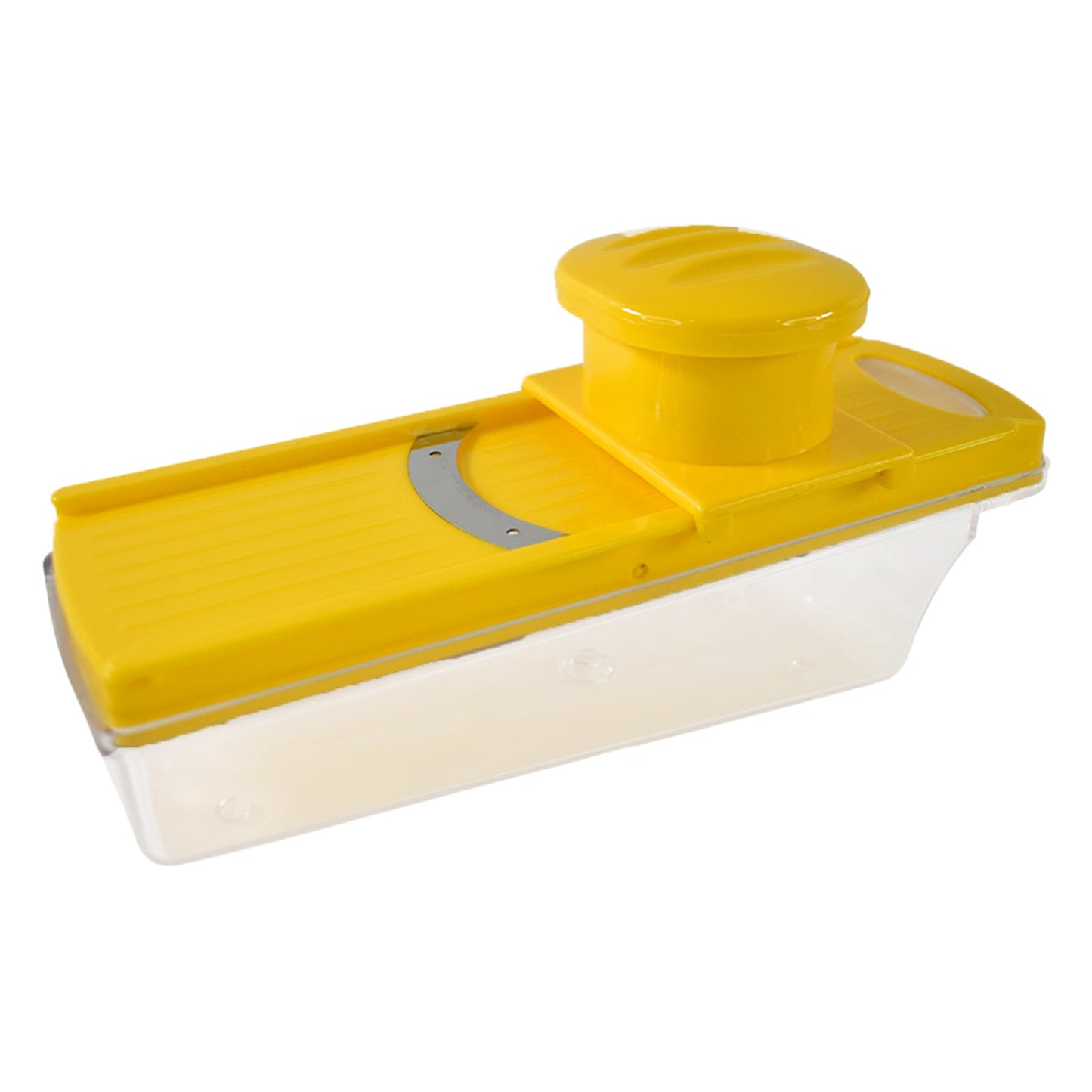 Manual food slicer for large quantity cutting with secure hand guard