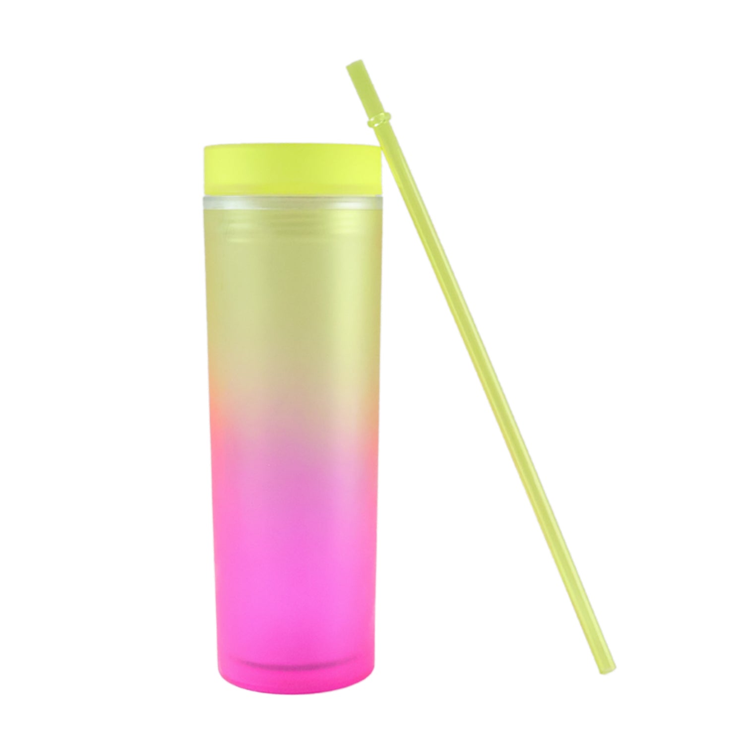 Portable cold drink tumbler with modern gradient design