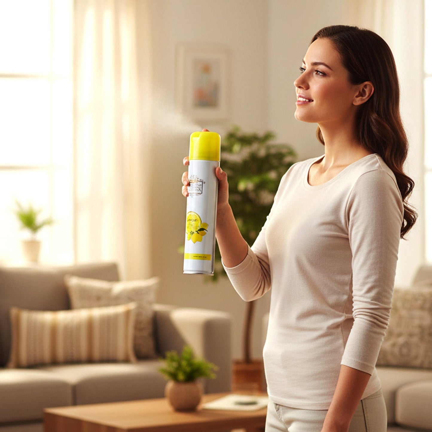 Long-lasting Lemon air freshener bottle