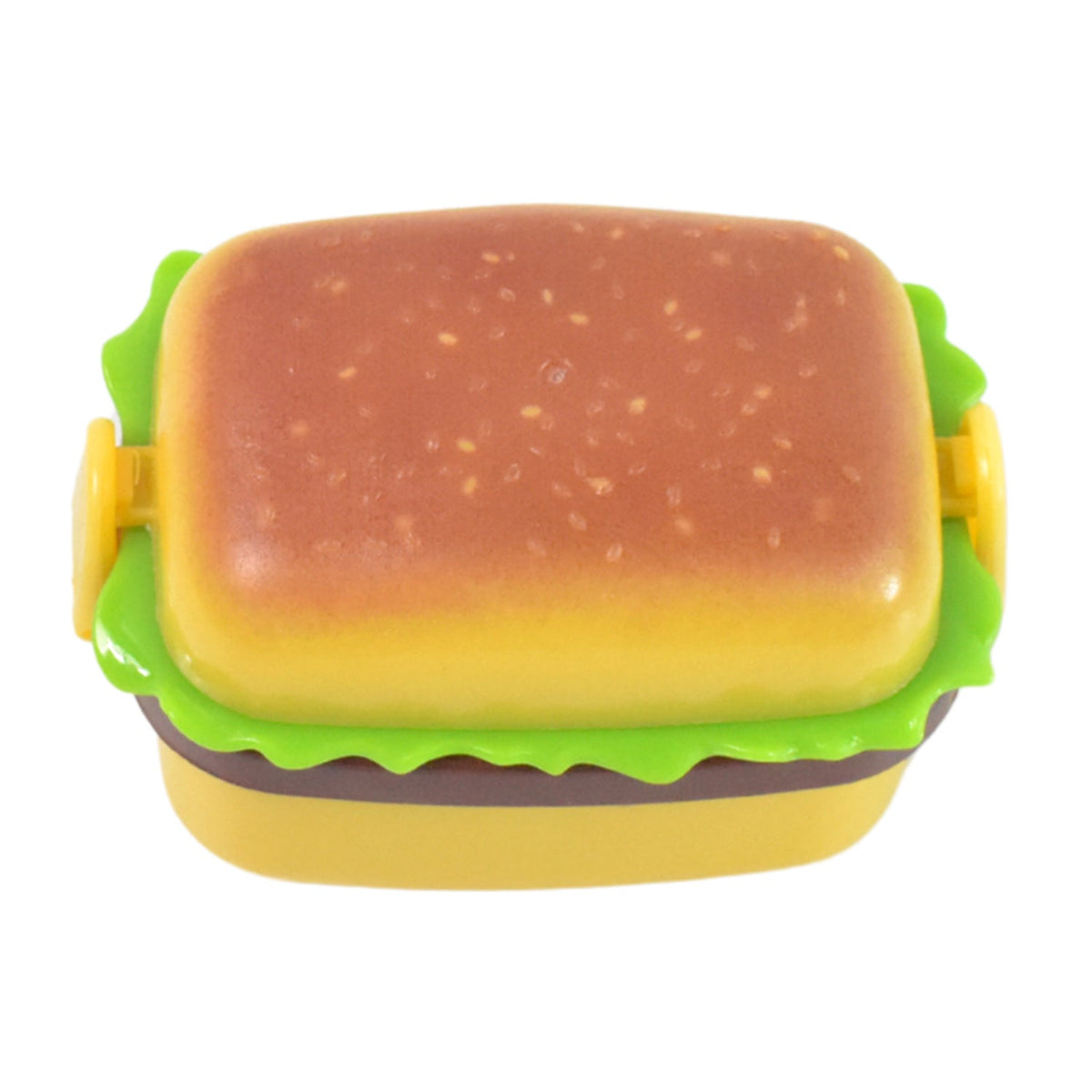Close-up detailed view of happy meal burger shape sharpener for kids