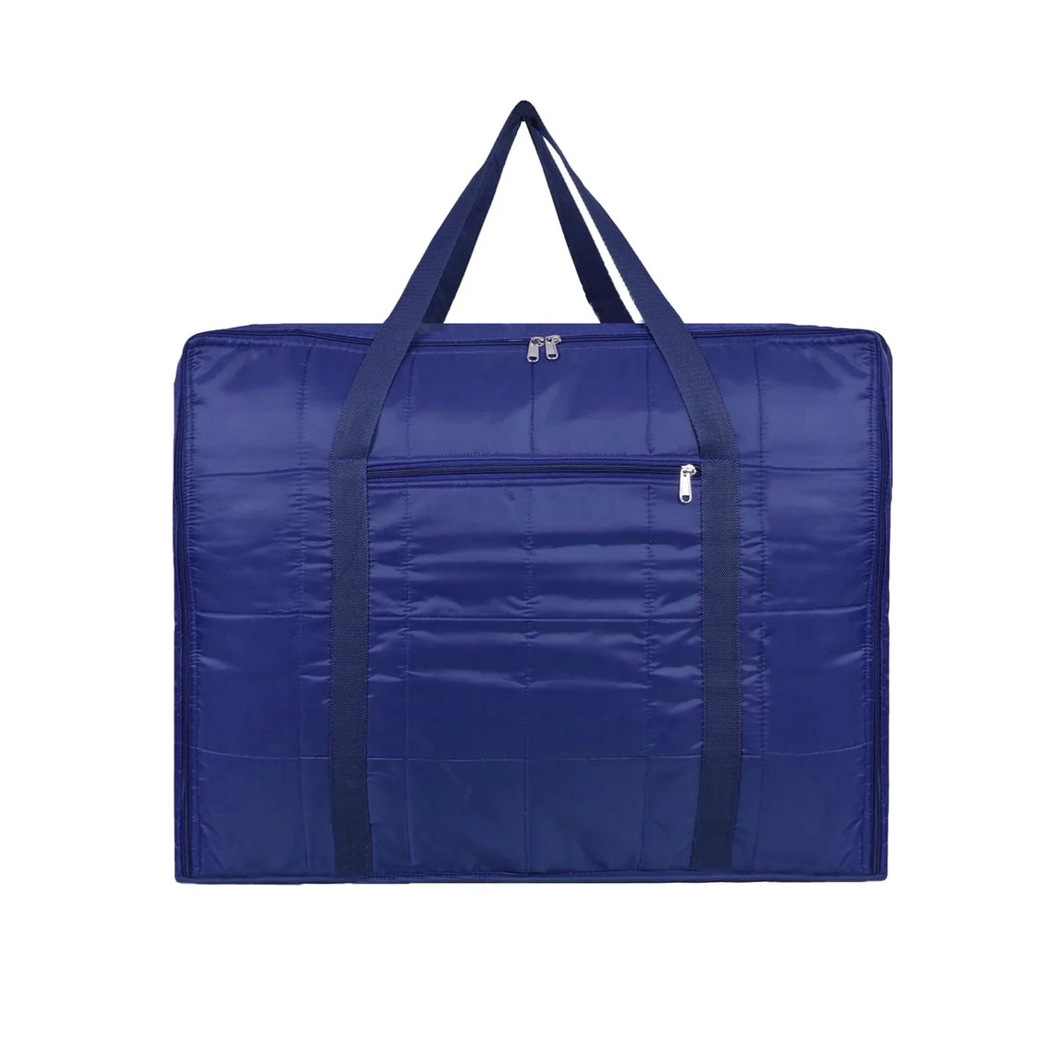 Storage bag with transparent panel showing contents inside