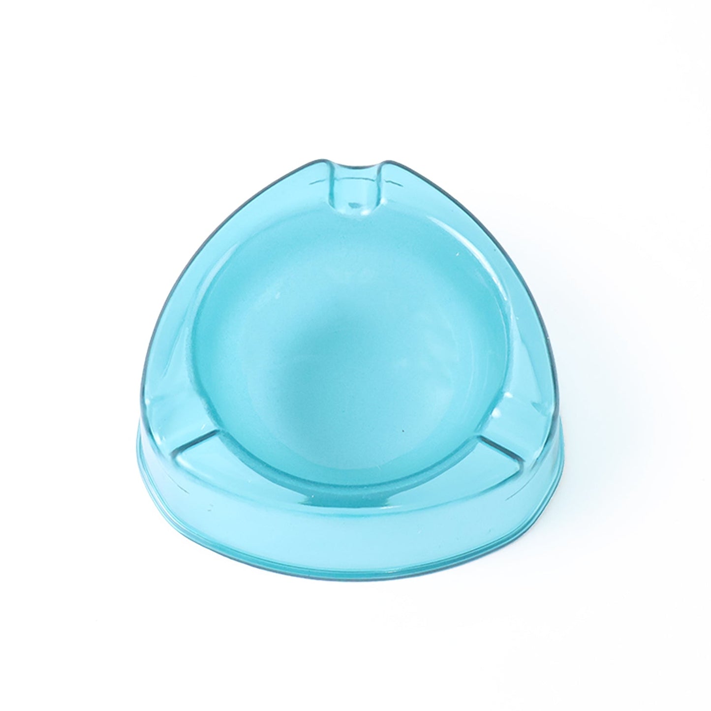 Triple-slot ashtray crafted from transparent heavy-duty plastic