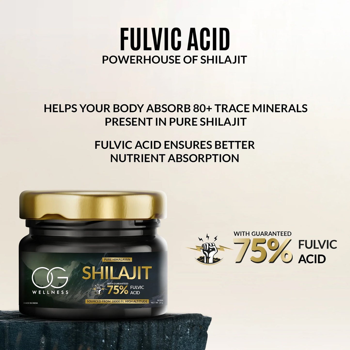 OG Wellness Shilajit resin supporting immunity and mental clarity
