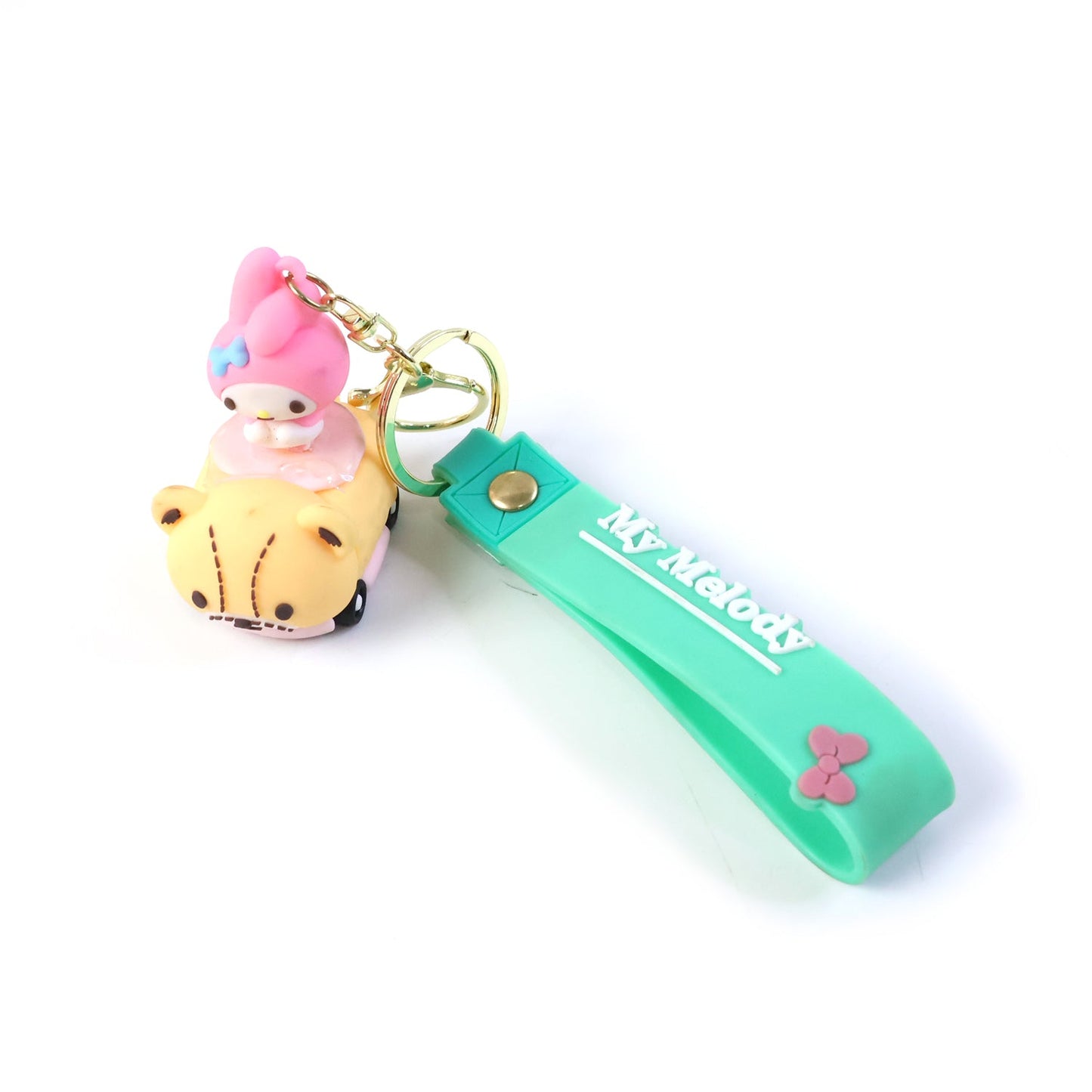 Decorative character key holder with soft silicone strap