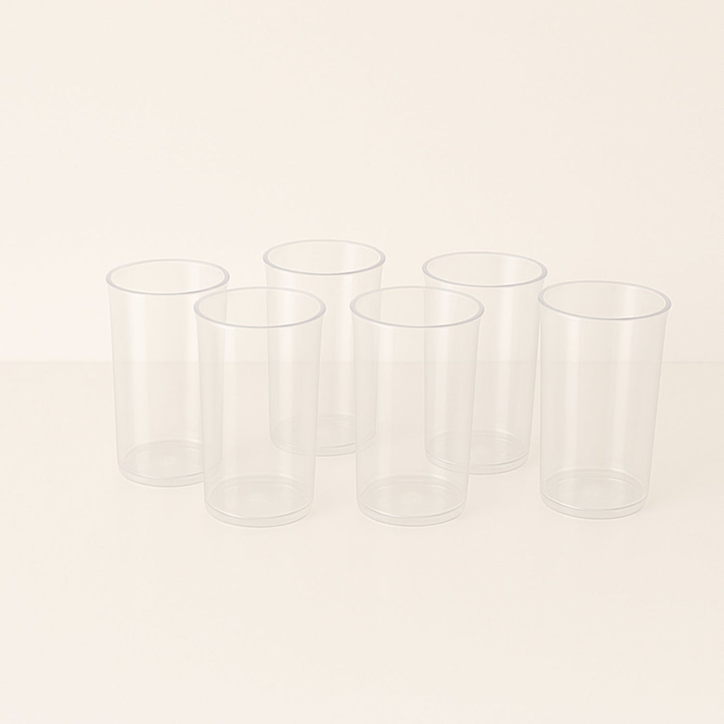 Transparent reusable plastic tumblers ideal for cocktails and beverages