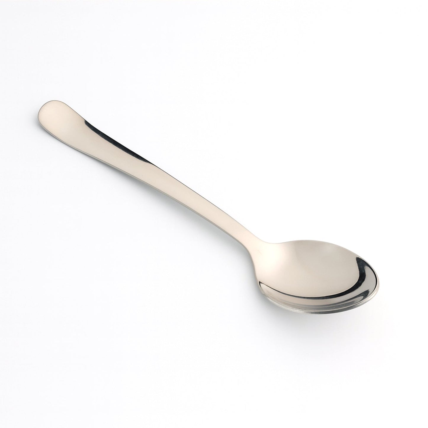 Top-down view of the elegant Stainless Steel Dining Spoon, reflecting its mirror finish.