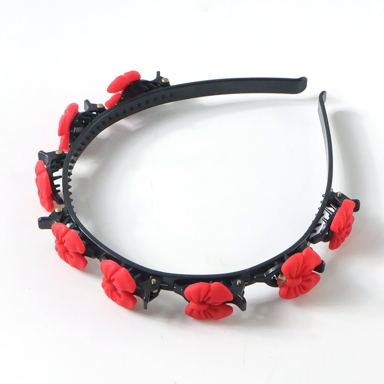 Trendy floral headband with floral clips