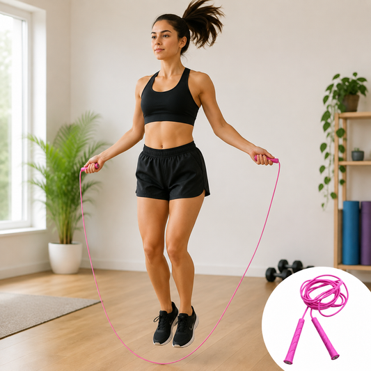 Adjustable Jump Rope by FitFuzion for fitness and CrossFit.