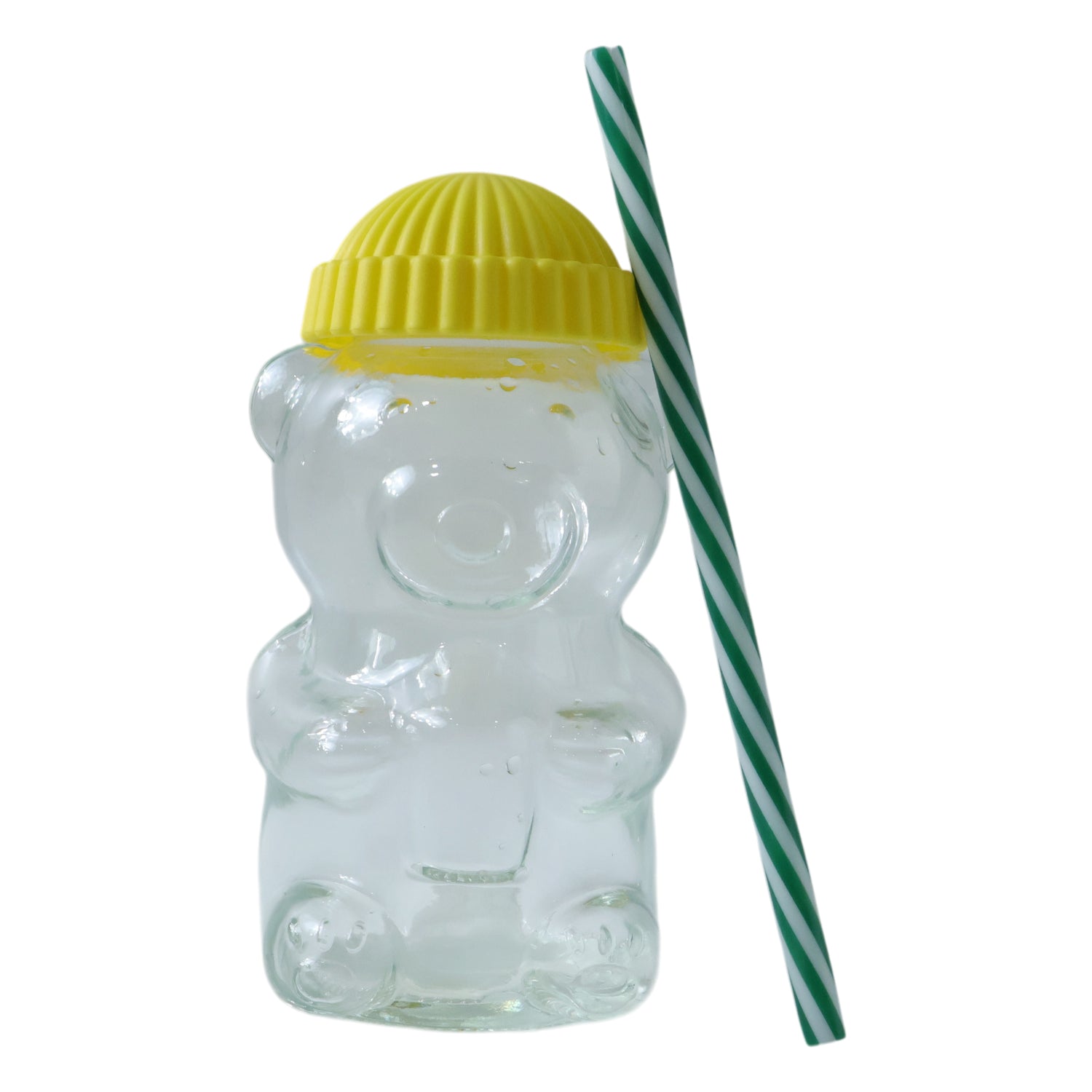 cute kawaii bear shape kids glass drinking bottle