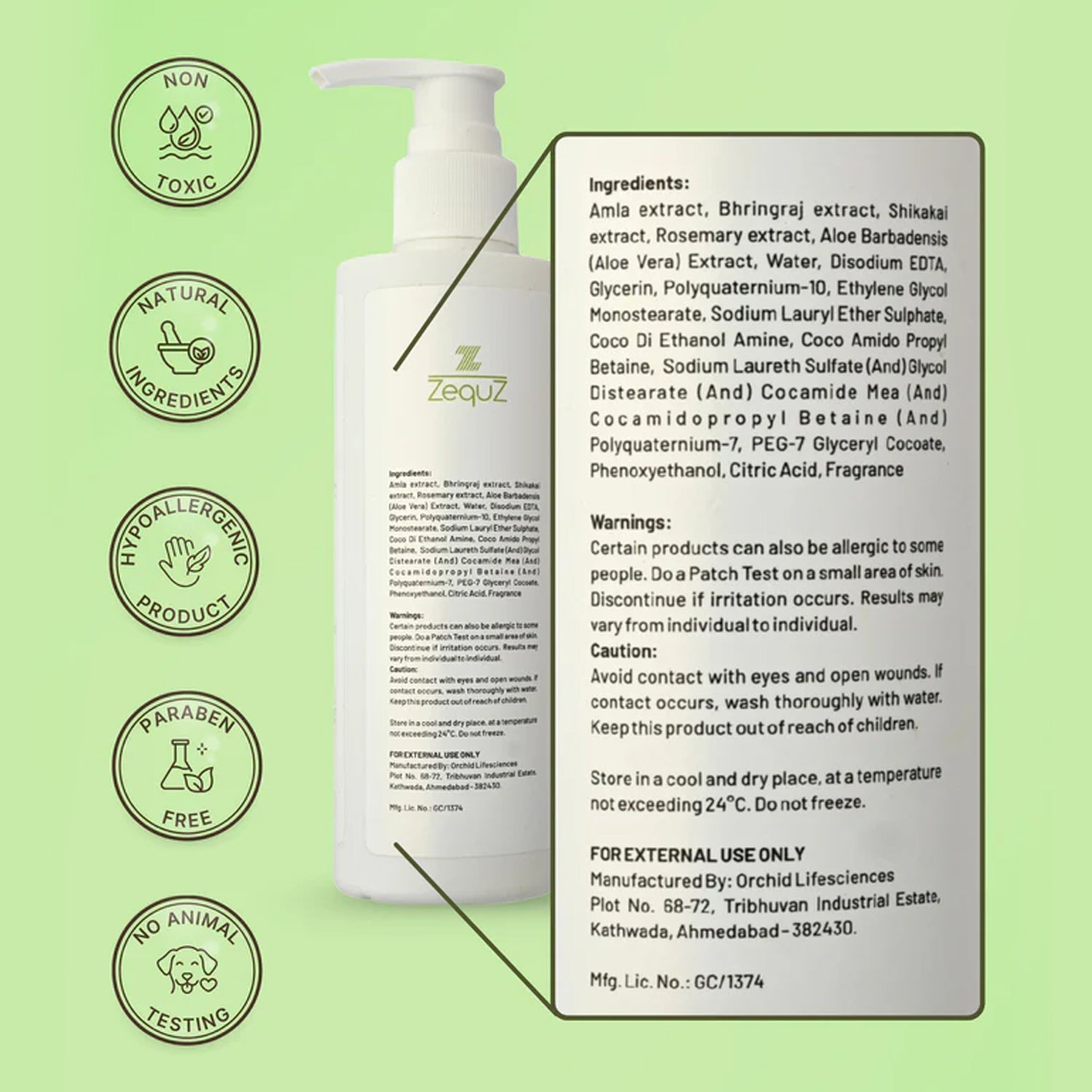 Pouring gentle anti hair fall shampoo from pump bottle