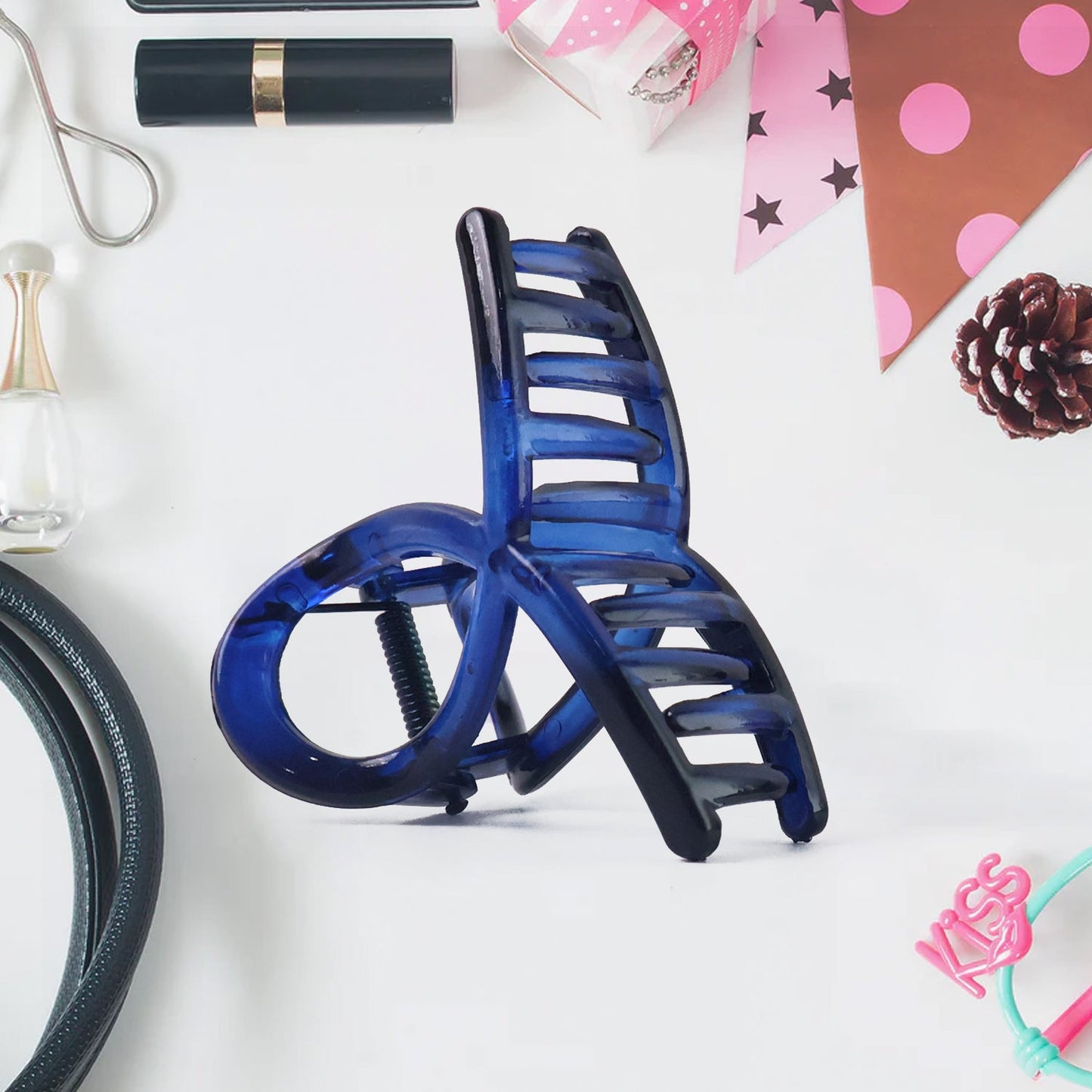 Matte plastic hair clip for styling and fixation in hair