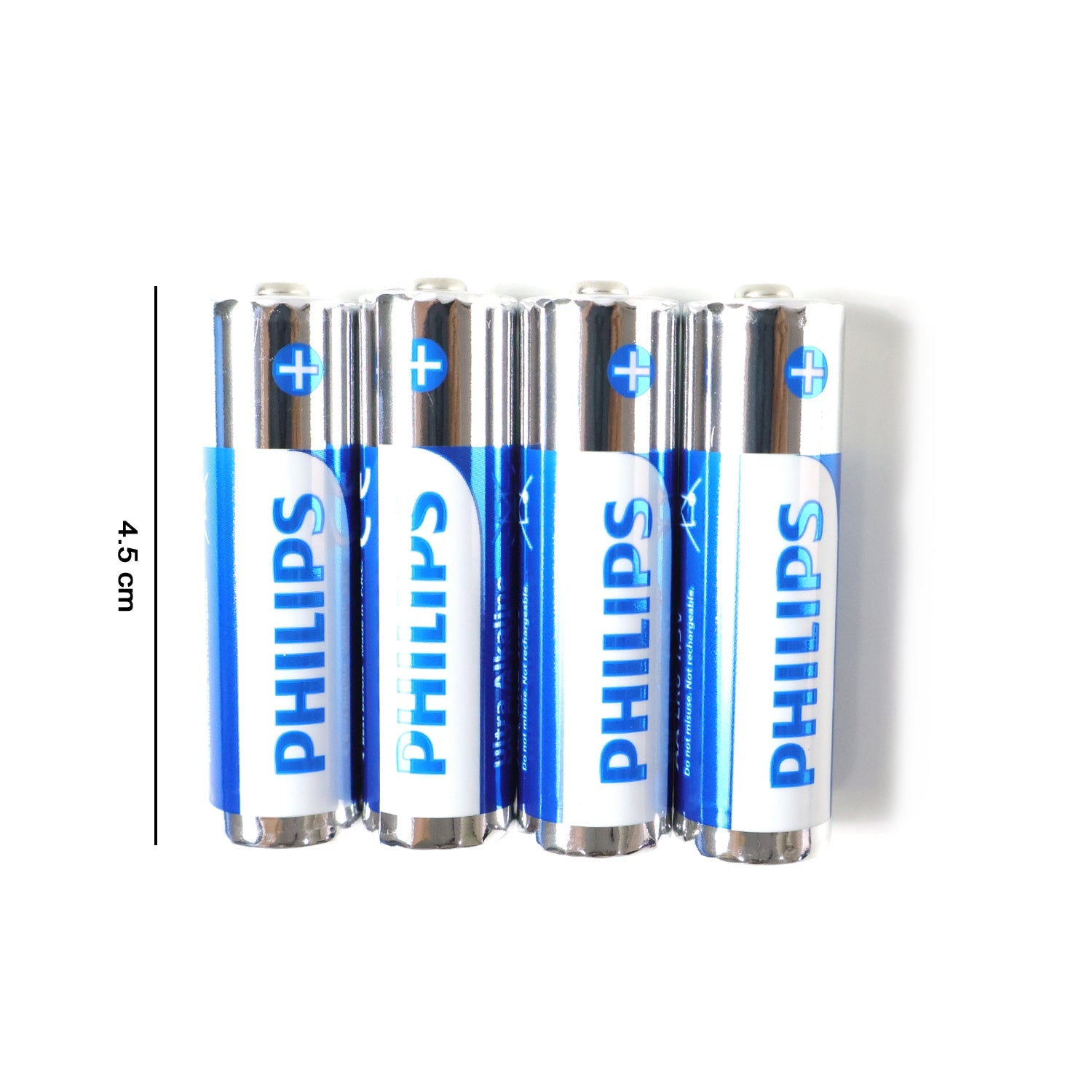 Pack of 4 alkaline AAA batteries for reliable power in household electronics