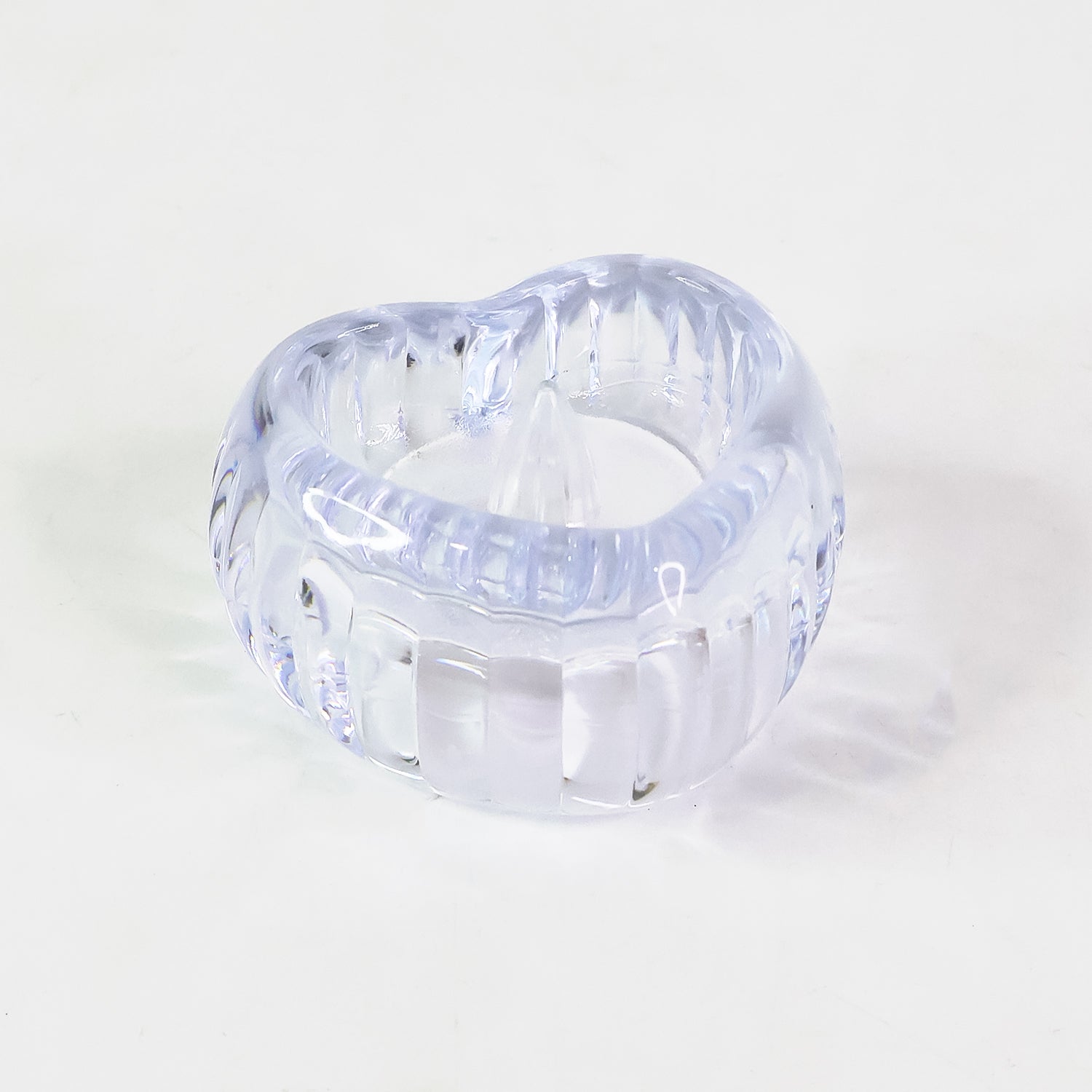 Close-up of flameless LED candle lamps in crystal-style holders