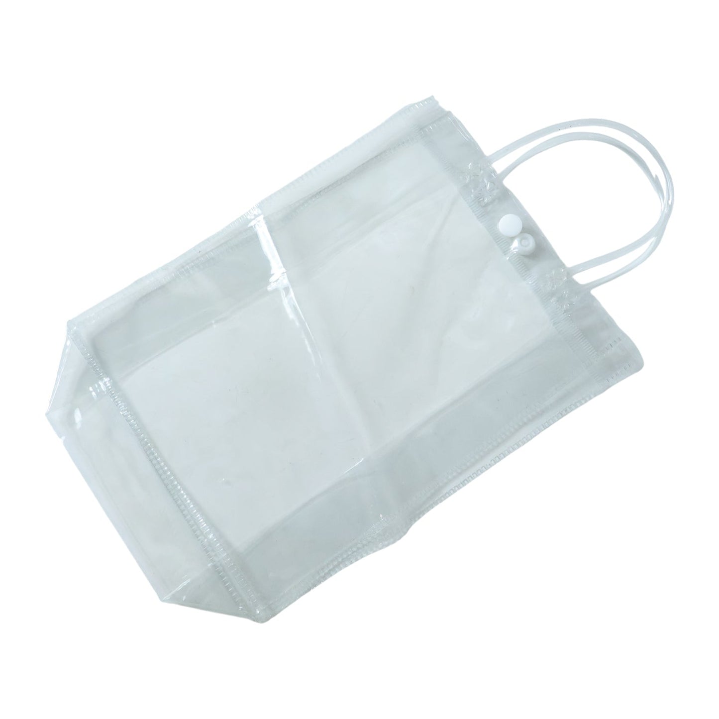 Travel cosmetic clear pouch featured within transparent PVC carry bag