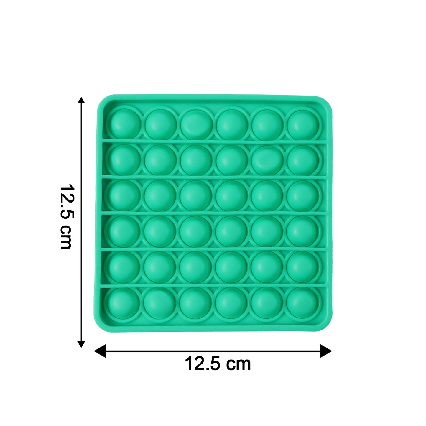 Close-up of popping bubbles on silicone Pop It toy