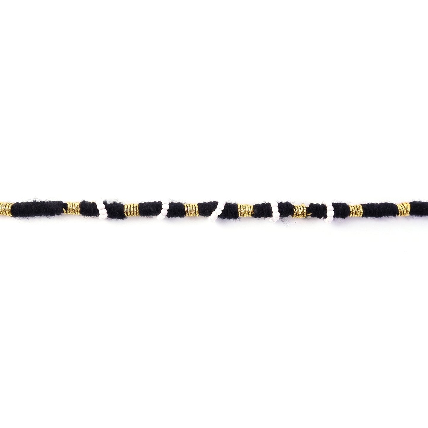 Traditional ethnic black and white beaded rakhi