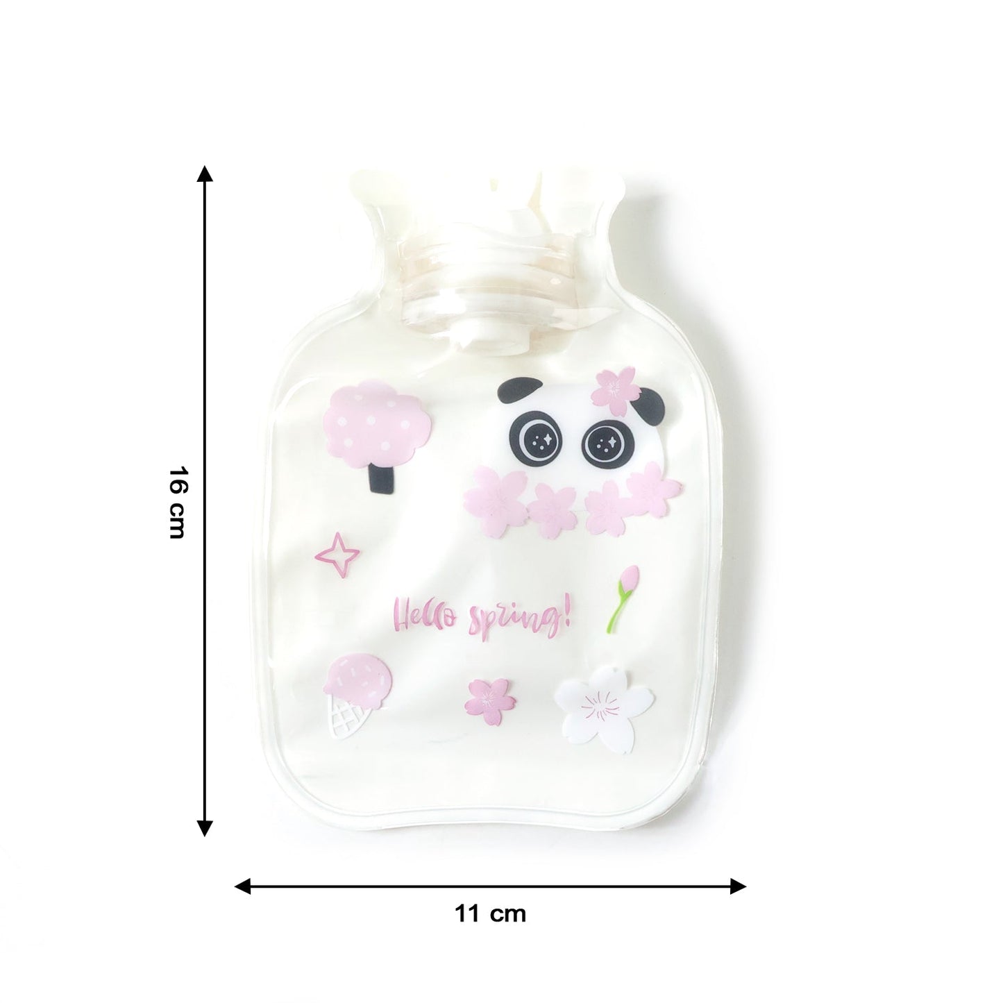 Reusable mini hot water bag close-up showing leakproof cap