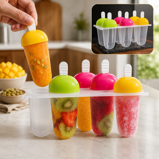 Kulfi Molds – Multicolor Polypropylene 6 Pcs | Bake & Dwell