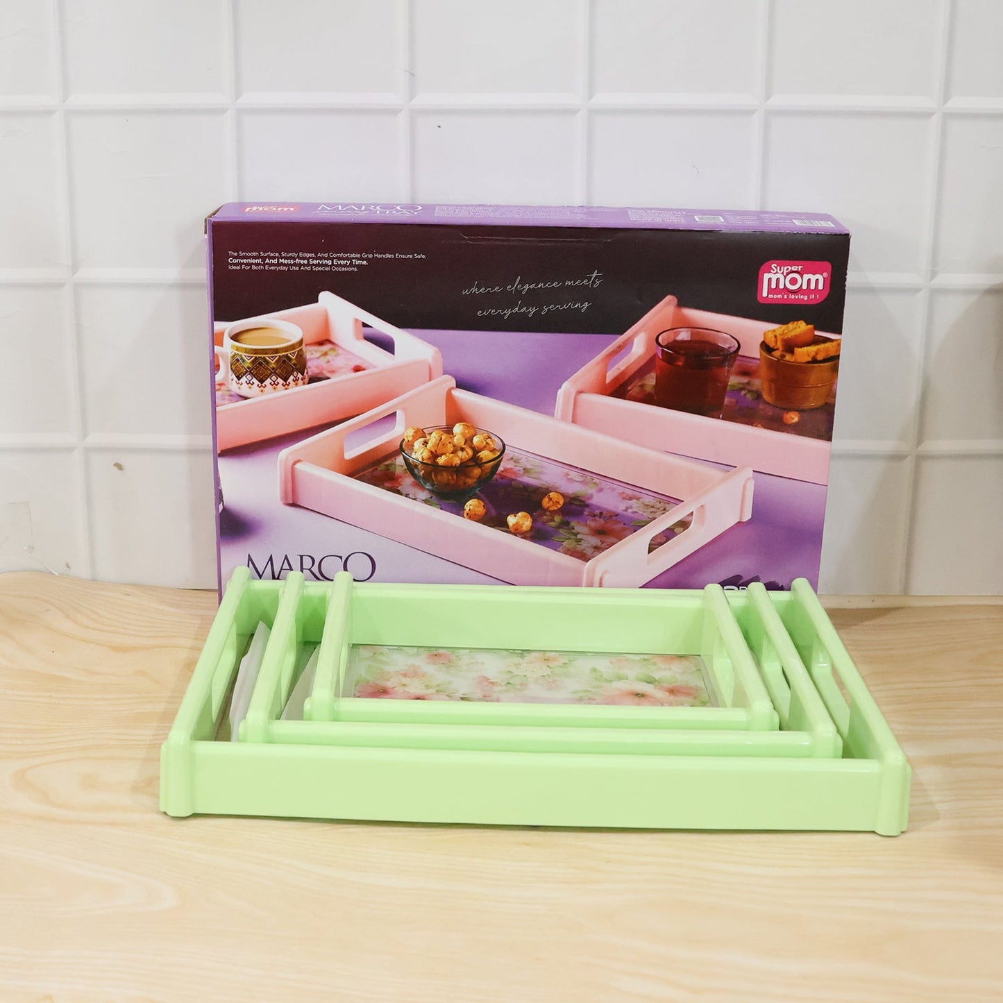 Stylish floral printed serving tray for everyday use
