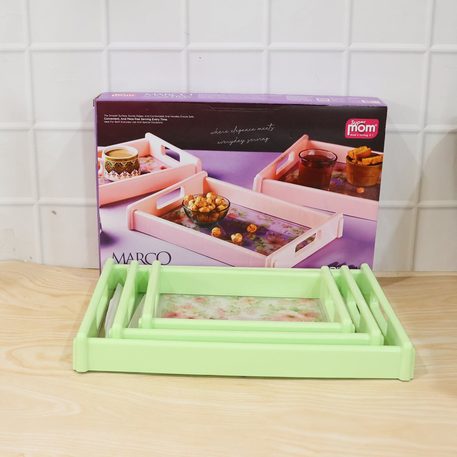 Stylish floral printed serving tray for everyday use