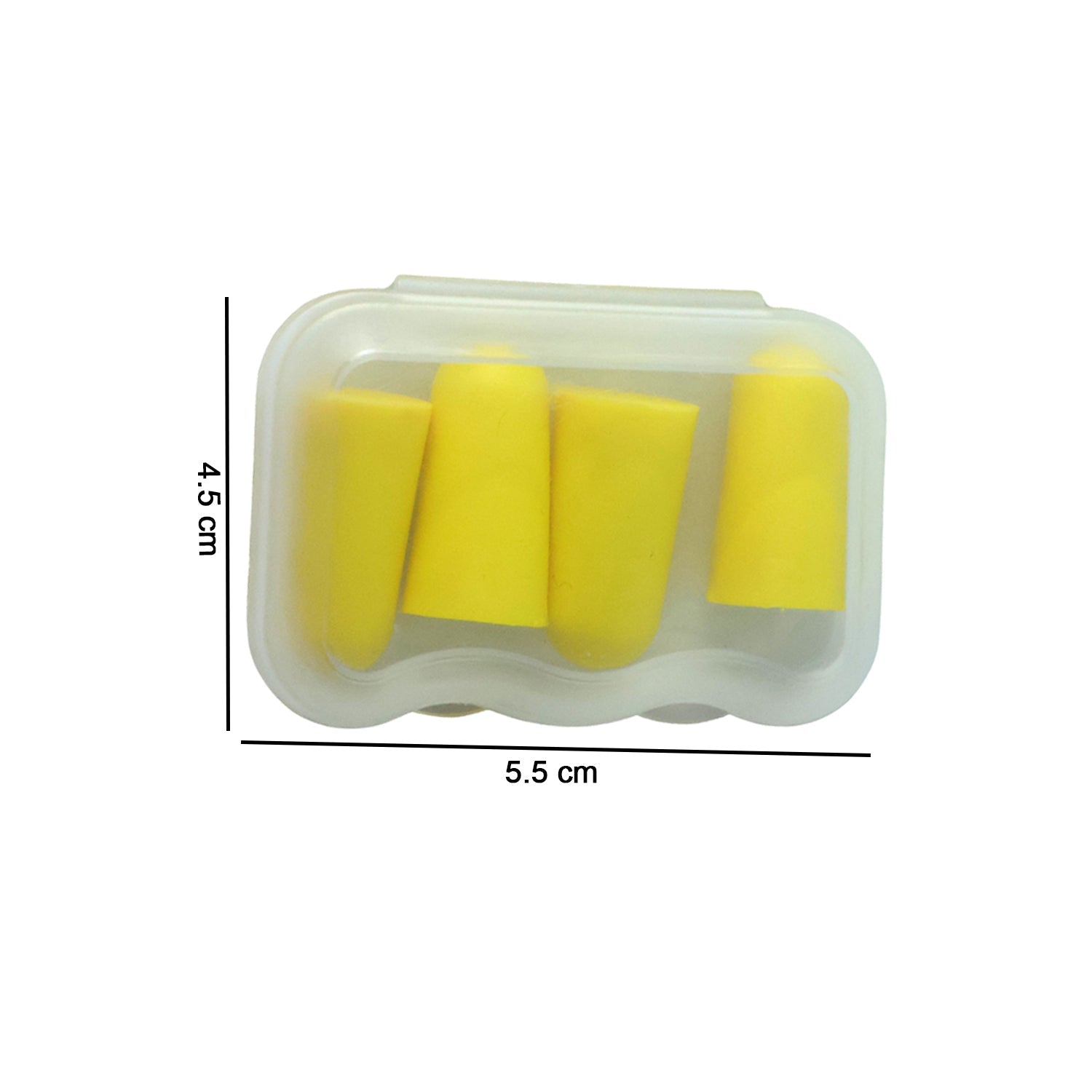 Compact storage case included with 4 pair soft foam ear plugs