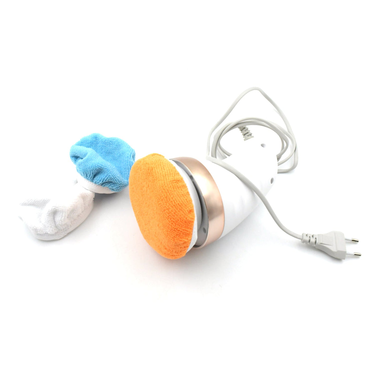 Close-up of the power plug and cable for the adjustable speed electric handheld body massager