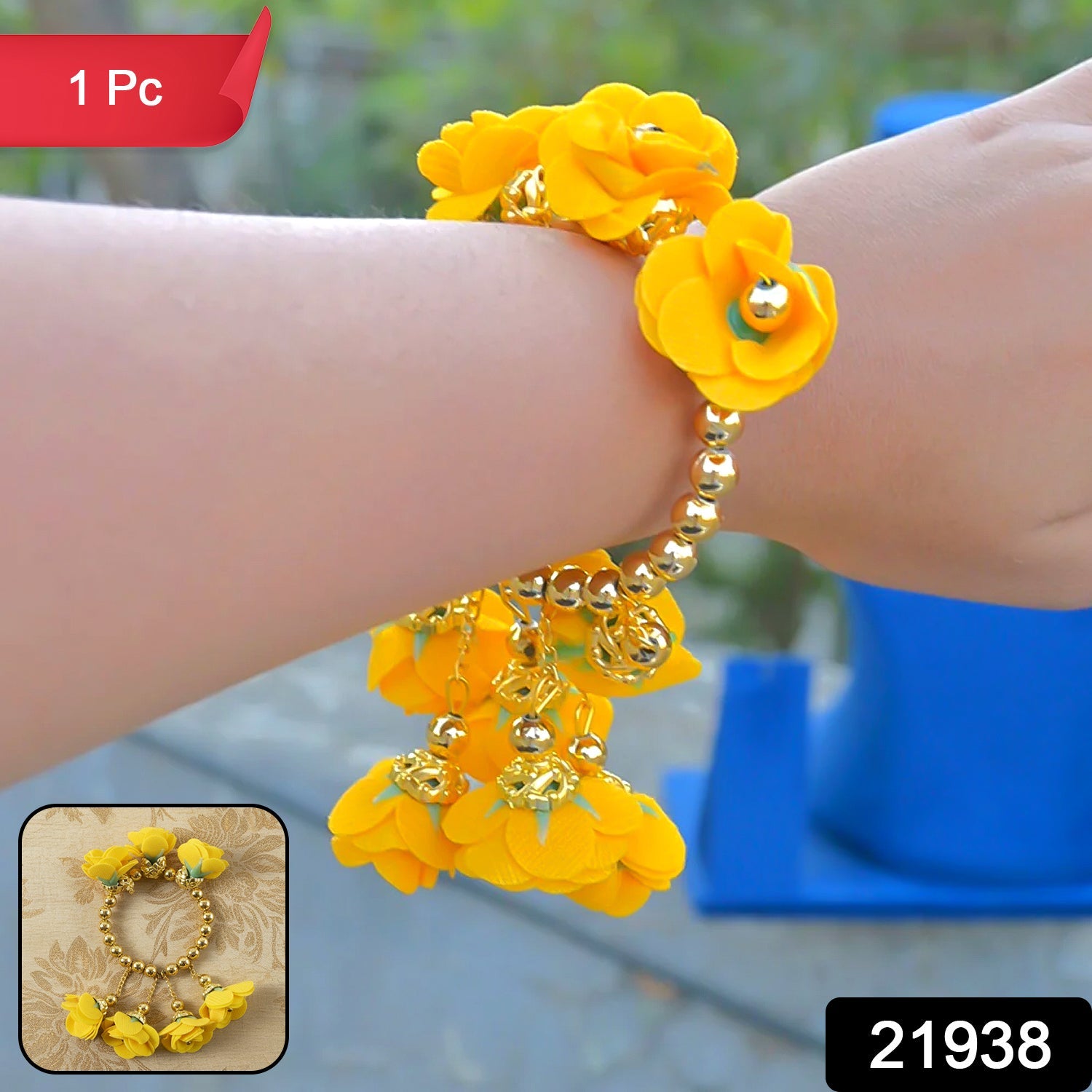 Decorative beaded floral bracelet for wedding rituals