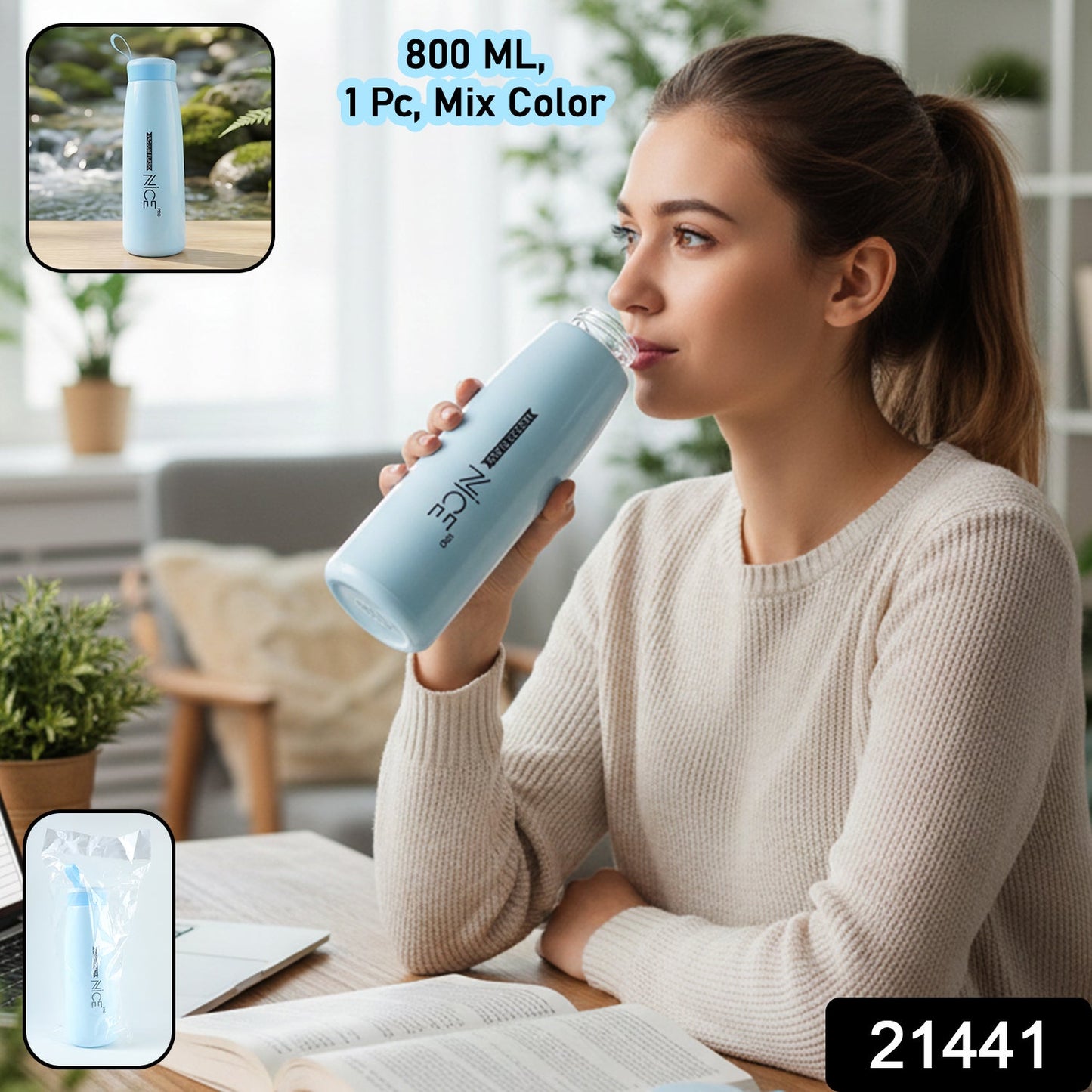 Colorful plastic drinking bottle, ideal for gym, school, and outdoor activities