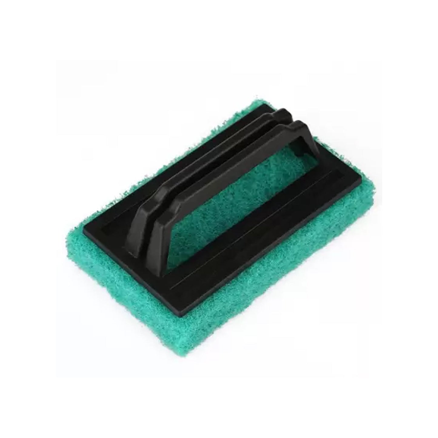 Close-up of the utensil scrubber brush tackling grime.