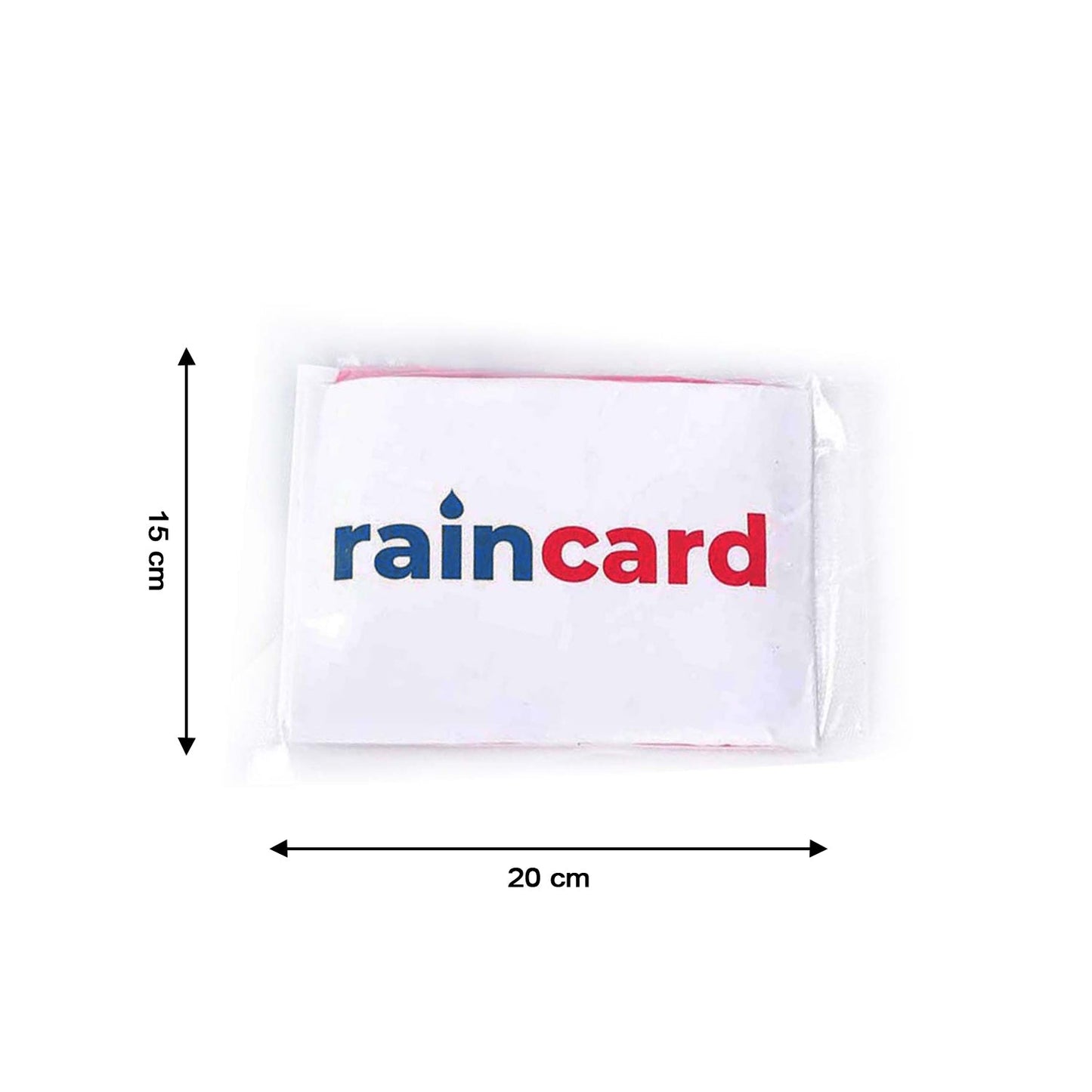 Raincoat card packaging showing product branding and instructions
