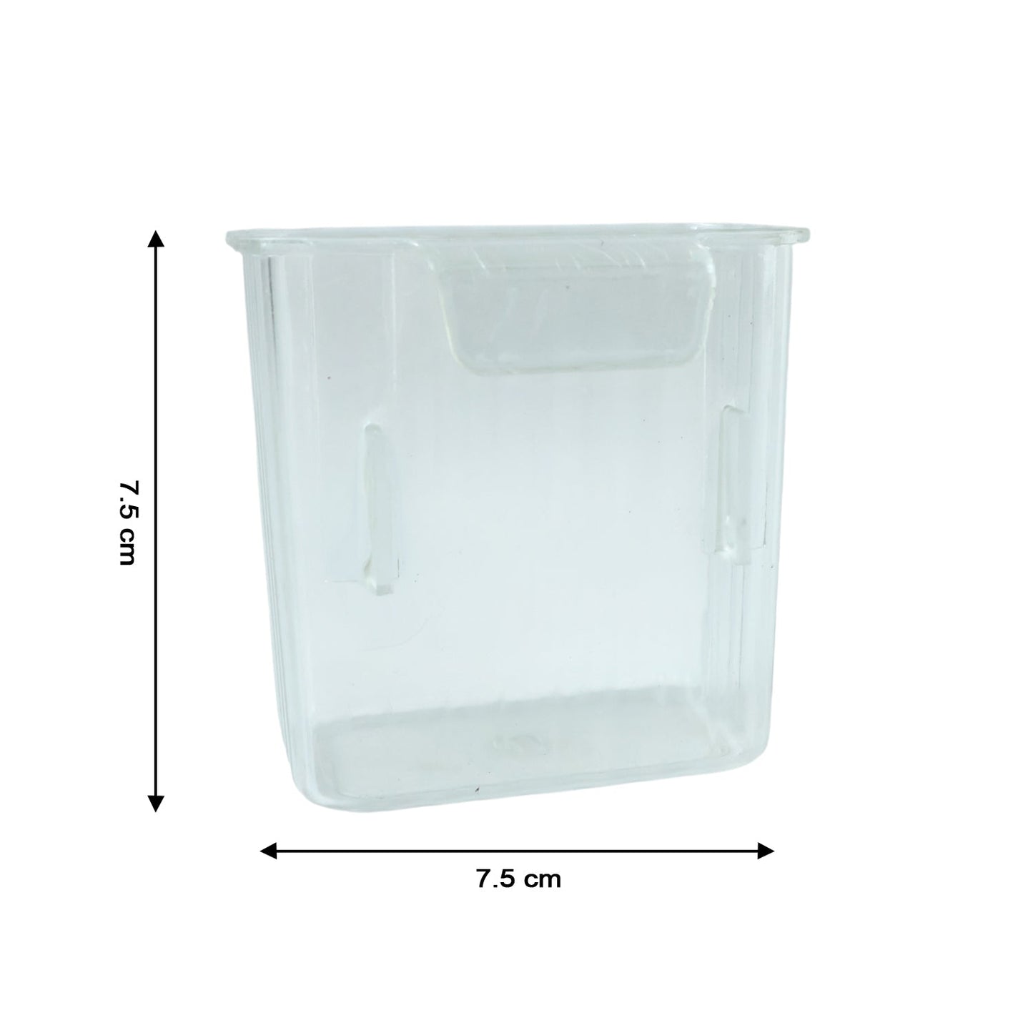 Side view of transparent Mini Rack-Mount Storage Box for home organization