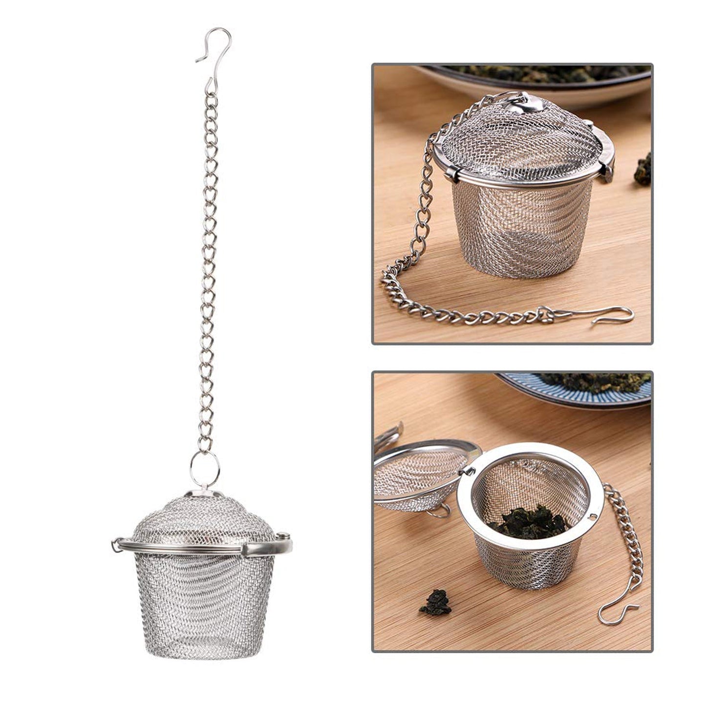 Effective stainless steel mesh tea infuser for brewing tea without any unwanted residue.