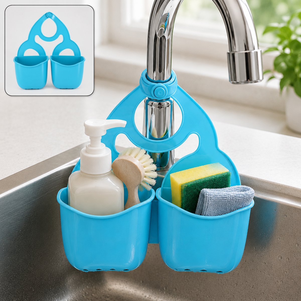 Double Layer Sink Storage Basket – Space-saving & Adjustable
