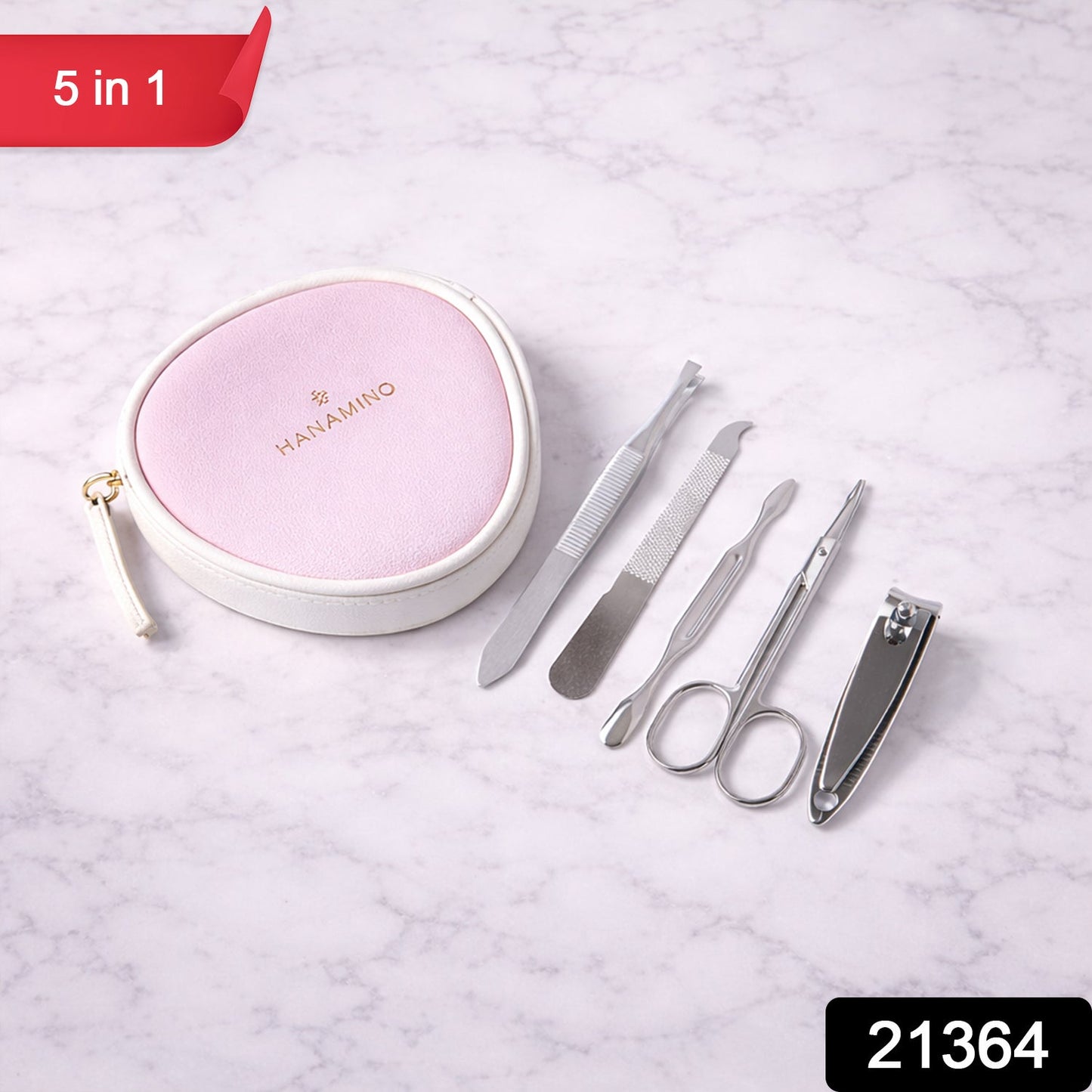 Grooming set with stainless steel nail tools
