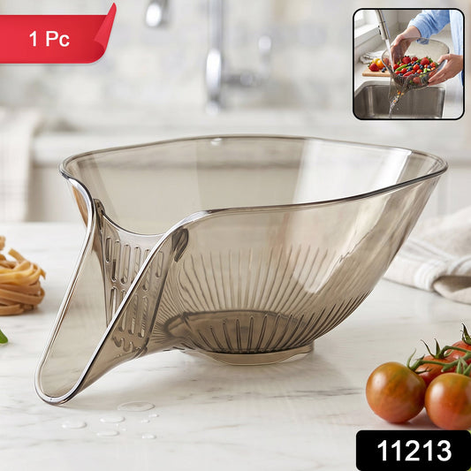 Transparent strainer bowl for washing fruits and vegetables