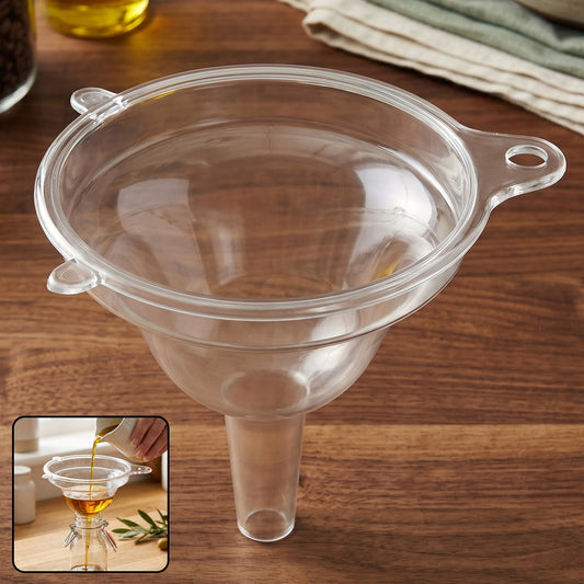 Transparent kitchen funnel with spout for easy pouring