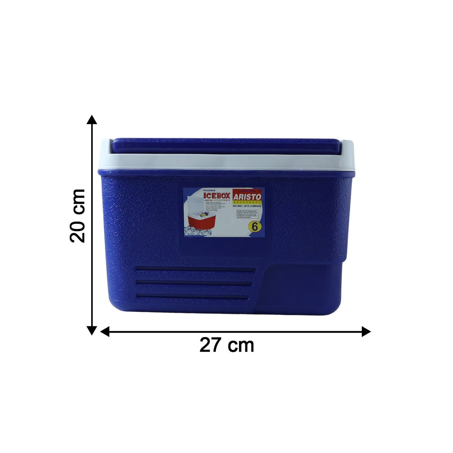 Compact size blue ice cooler box for travel and outdoor activities