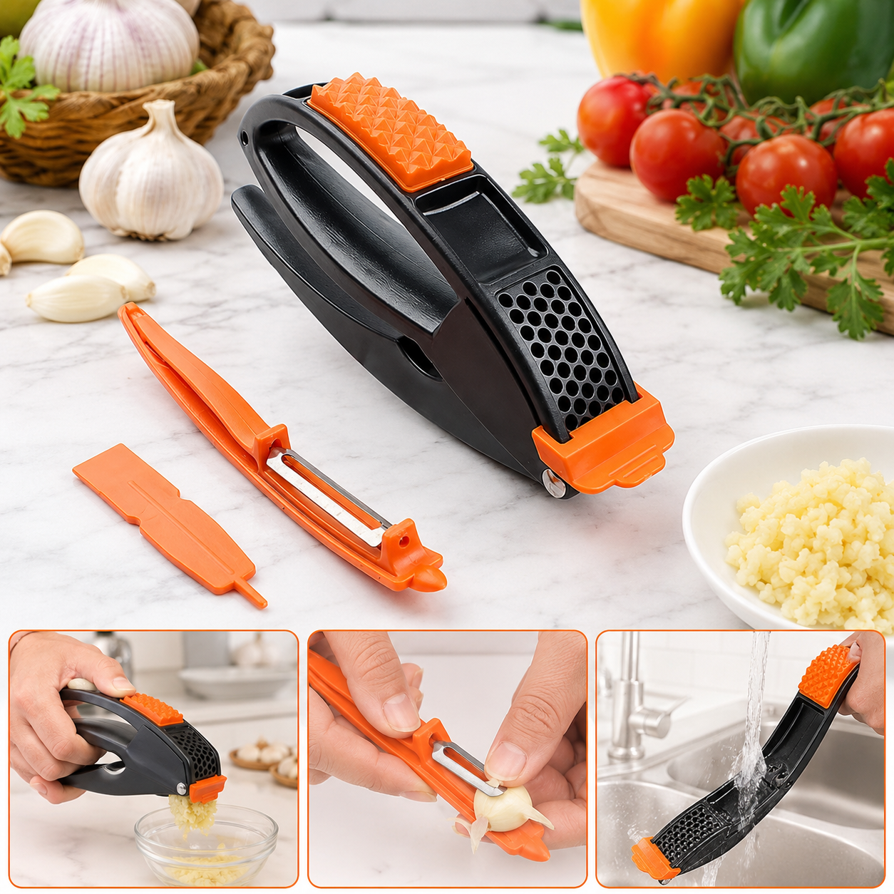 Garlic Press – Multifunctional Easy-Squeeze Tool | ToolMate Pro