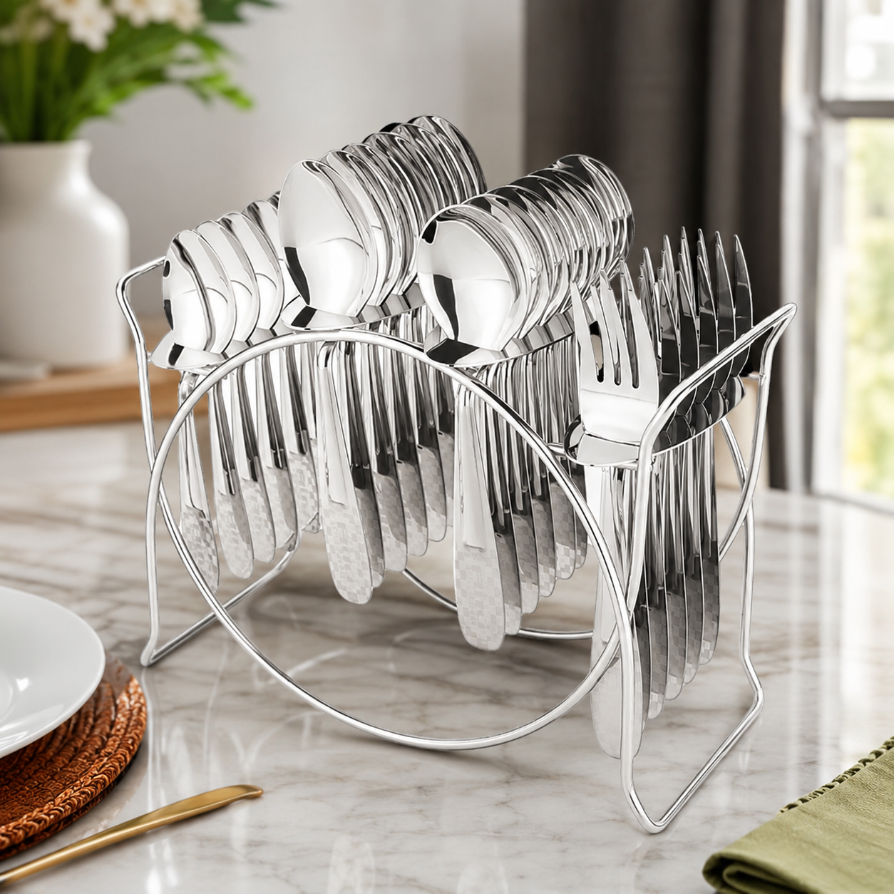 Stainless Steel Cutlery Set – Durable 24-Piece Dining Essentials