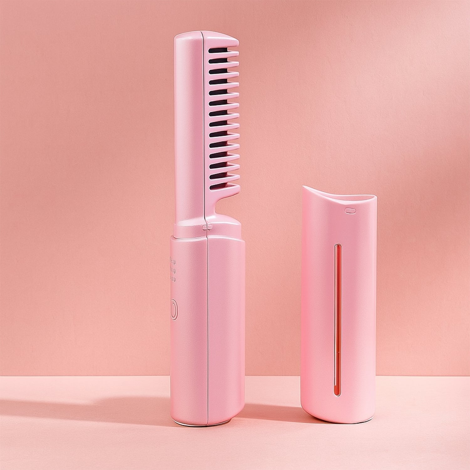 White rechargeable mini hair straightener with ceramic plates