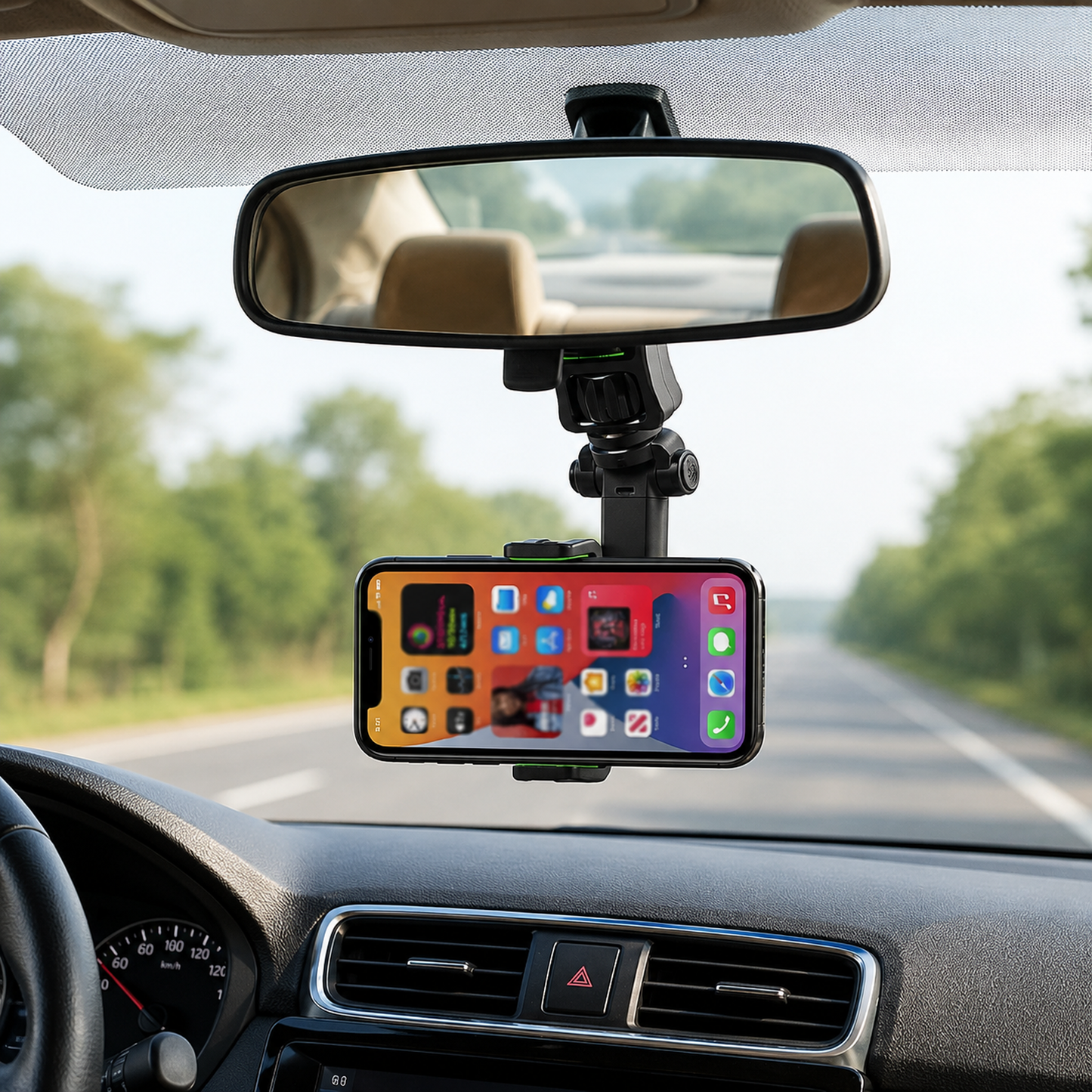 Car Rear View Mobile Holder – 360° Rotatable Mount | Velvet Wheels